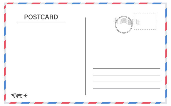 Postcard border template. Creative vector illustration of postcard