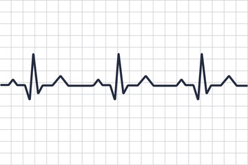 Heart disease cardiogram. Heartbeat line. Cardiogram. Electrocardiogram. Heart pulse monitor with signal