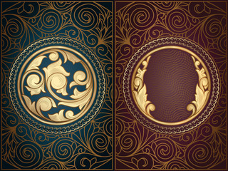 Golden decorative ornate vintage design