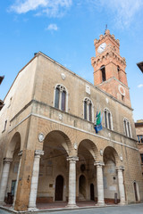 Fototapeta na wymiar Pienza im Orciatal. Papst Pius II Piccolomini ließ seine Heimatstadt zu einer prefekten Stadt ausbauen
