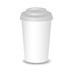Realistic coffee cup vector template, for your design mock up.
