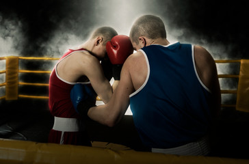 Fototapeta na wymiar Box professional match on dark background