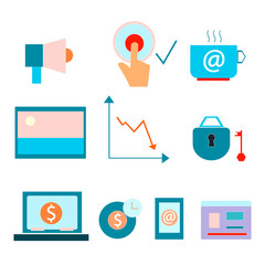 Search Engine Optimization Vector Outline Icons. SEO Elements.