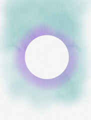 Hand draw watercolor abstract background with white circles