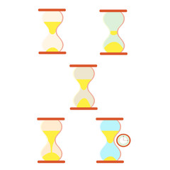 Search engine optimization color vector outline icons. Hourglass. SEO elements