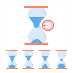 Search engine optimization color vector outline icons. Hourglass. SEO elements