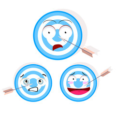 target, challenge, objective icon. competitive advantage symbol. successful shot in the darts target. isolated on white background. vector illustration. Emoji