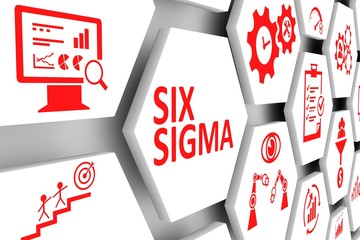 SIX SIGMA concept cell background 3d illustration