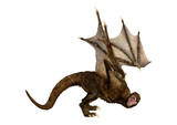 3D Rendering Fairy Tale Dragon on White