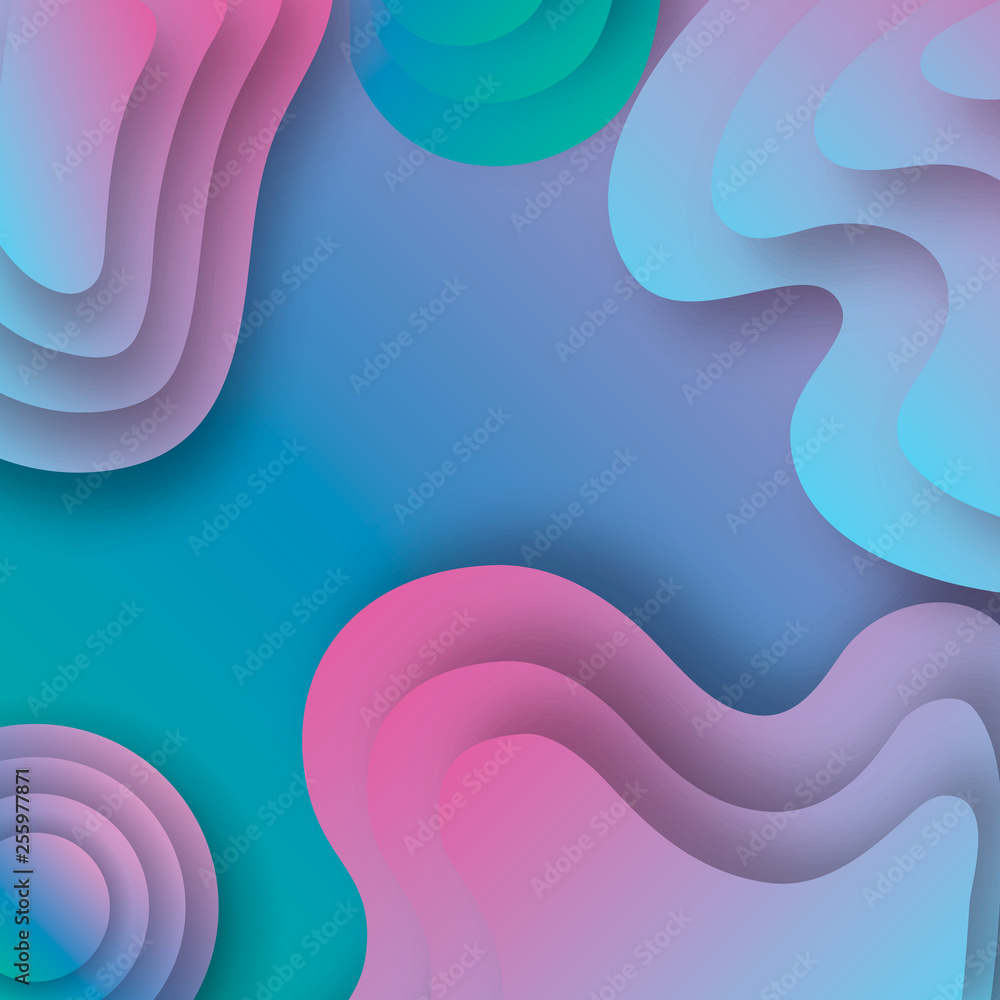 Poster colorful abstract geometric background.trend gradient. fluid shapes composition. eps10 vector.