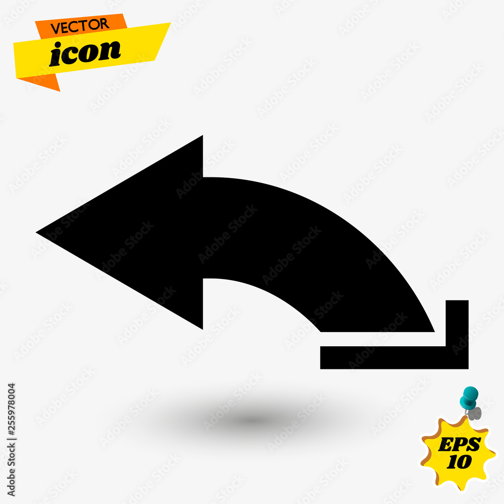 Poster back arrow icon vector. back arrow icon isolated on background. vector illustration.