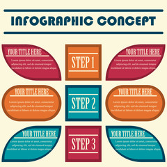 Flat line elements for infographic. Template for diagram, graph, presentation. Concept for business with 3 options, parts, steps or processes. Data visualization. Vector banner.