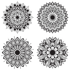 Set of mandalas. Vintage decorative elements. Oriental pattern, Islam, Arabic, Indian motifs