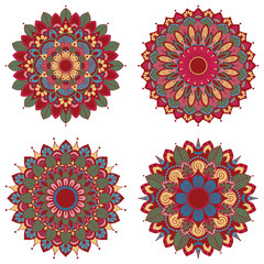 Set of mandalas. Vintage decorative elements. Oriental pattern, Islam, Arabic, Indian motifs