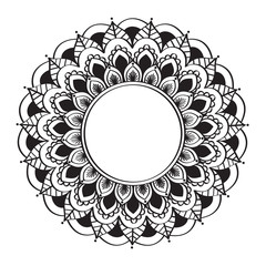 Ethnic Mandala ornament with hearts. Vintage decorative elements. Oriental pattern, Islam, Arabic, Indian motifs
