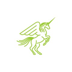 unicorn/pegasus logo design