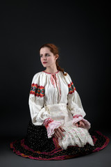 Slovak folklore. Slovakian folklore girl. 