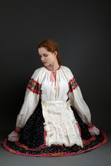 Slovak folklore. Slovakian folklore girl. 