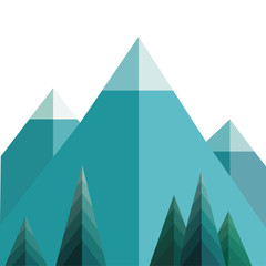 Minimalistic mountains in geometric style