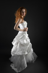 red hair bride studio photos