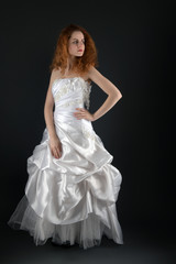 red hair bride studio photos