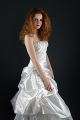 red hair bride studio photos