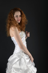 red hair bride studio photos