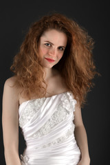 Naklejka premium red hair bride studio photos