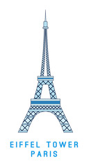 Line art, Eiffel tower, Paris symbol, European showplace