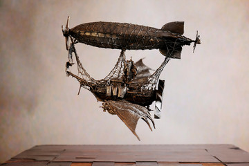 Dirigibile Steampunk su scacchiera