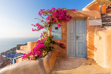 Fototapeten Santorini, Griechenland. Dorf Oia. © SCStock