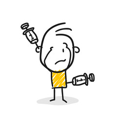Strichfiguren / Strichmännchen: Spritze, Impfung. (Nr. 351)	