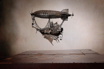 Dirigibile Steampunk su scacchiera