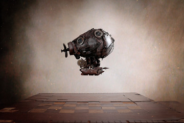 Dirigibile Steampunk su scacchiera
