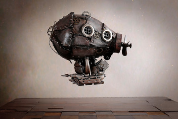 Dirigibile Steampunk su scacchiera