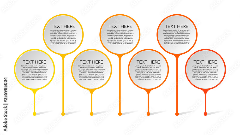 Poster Timeline infographic design templates for flowchart, workflow presentation with circle colorful background for text.