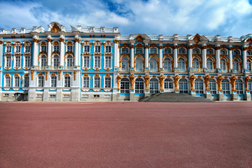 View of Catherine's II Palace in Tsarskoe Selo, Russia