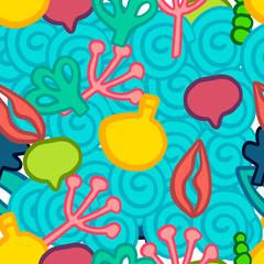 Summer hand drawn seamless pattern for wallpapers and textile