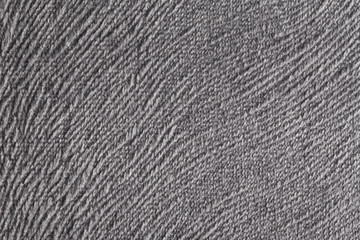 White gray fabric closeup macro pattern. Burlap material detailed background.