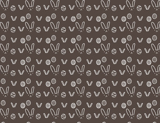 Happy easter pattern background, Cute easter pattern for kids, Vector illustration.