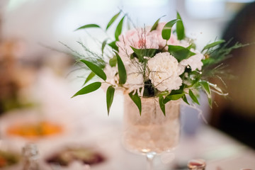 Beautiful wedding reception table decoration