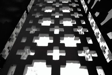 Brick wall modern pattern. Monochrome