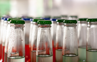 empty glass bottles of water