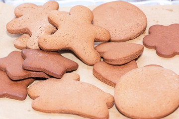 cookies on a sheet of baking paper.