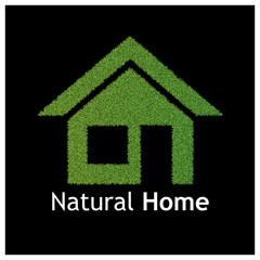 Grass house logo vector, nature house