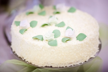 Delicious tasty wedding cake detail