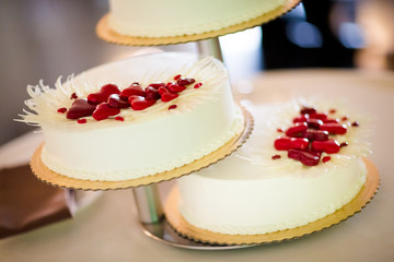 Delicious tasty wedding cake detail