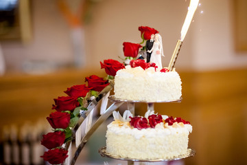 Delicious tasty wedding cake detail