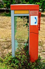 Old telephone booths, public telephone booths
