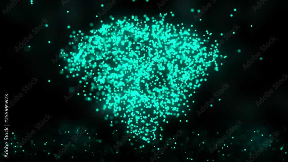 Poster animation of plexus network from wifi symbol on colorful background with flowing of plexus particles